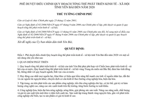 Quyết định 1154/QĐ-TTg năm 2012 phê duyệt điều chỉnh Quy hoạch tổng thể