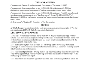 Decision No. 1154/QD-TTg approving adjustments to the socio-economic development