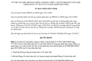Quyết định 49/2012/QĐ-UBND sửa đổi điểm a khoản 3 Điều 1 Quyết định 19/2011/QĐ