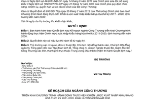 Quyết định 5047/QĐ-BCT năm 2012 Kế hoạch của Ngành Công thương triển khai