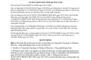Quyết định 2809/QĐ-UBND 2012 kiện toàn trung tâm ứng dụng khoa học Quảng Nam