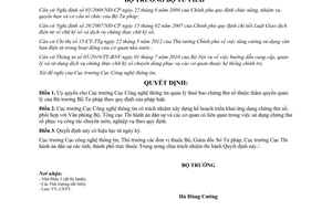 Quyết định 2459/QĐ-BTP năm 2012 ủy quyền cho Cục trưởng Cục Công nghệ thông tin