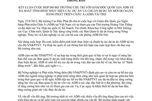 Thông báo 4258/TB-BNN-HTQT kết luận cuộc họp do Bộ trưởng chủ trì với Giám đốc