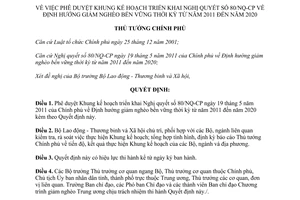 Quyết định 1200/QĐ-TTg năm 2012 phê duyệt Khung kế hoạch triển khai Nghị quyết