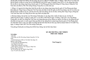 Công văn 6881/VPCP-KTN dừng thực hiện Dự án đầu tư xây dựng cảng trung chuyển