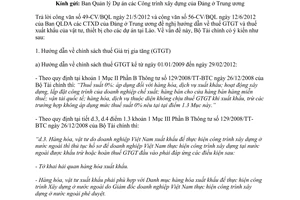 Công văn 11924/BTC-CST thuế giá trị gia tăng và xuất khẩu của vật tư thiết bị