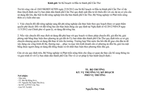 Công văn 4317/BNN-KH quy định suất đầu tư tối thiểu đối với dự án có yêu cầu