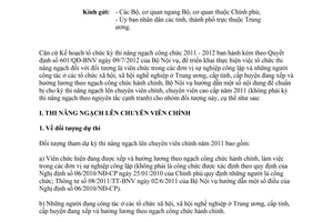 Công văn 3245/BNV-CCVC tổ chức kỳ thi nâng ngạch lên chuyên viên chính