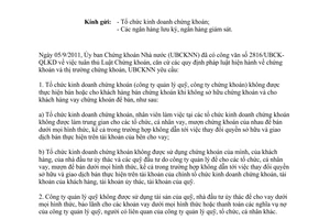 Công văn 3229/UBCK-QLQ chấn chỉnh hoạt động chứng khoán thị trường chứng khoán