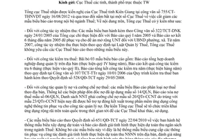 Công văn 3222/TCT-CC cắt giảm mẫu biểu báo cáo nội bộ ngành Thuế