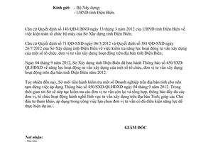 Công văn 478/SXD-QLHĐXD thông báo năng lực hành nghề hoạt động tư vấn xây dựng
