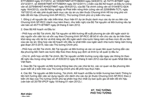 Công văn 1443/TTg-QHQT phê duyệt danh mục dự án ưu tiên thuộc Chương trình SPRC