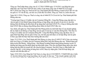 Công văn 3378/TCT-CS thuế giá trị gia tăng đối với vận tải quốc tế