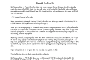 Công văn 4782/BNN-KHCN đẩy mạnh ứng dụng tiến bộ kỹ thuật sản xuất nông nghiệp