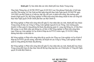 Công văn 3329/BNN-TCLN tổng kết thực hiện Nghị quyết 28-NQ/TW sắp xếp đổi mới