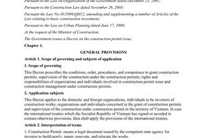 Decree No. 64/2012/ND-C on construction permit