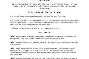 Quyết định 2239/2012/QĐ-UBND Quy định chính sách khuyến khích đào tạo bồi dưỡng