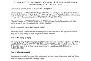 Thông tư 145/2012/TT-BTC quy định mức thu chế độ thu nộp quản lý và sử dụng