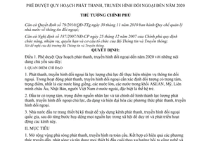 Quyết định 1209/QĐ-TTg năm 2012 phê duyệt Quy hoạch phát thanh truyền hình