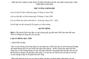 Quyết định 1216/QĐ-TTg năm 2012 phê duyệt Chiến lược Bảo vệ môi trường quốc gia