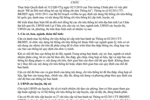 Chỉ thị 10/CT-UBND chỉ tiêu thống kê quốc gia hệ thống chỉ tiêu thống kê tỉnh huyện xã Lai Châu 2012