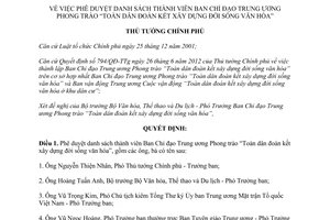 Quyết định 1213/QĐ-TTg năm 2012 phê duyệt danh sách thành viên Ban Chỉ đạo