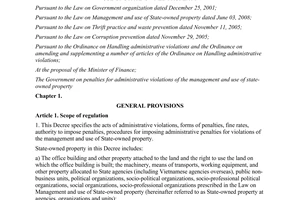 Decree No. 66/2012/ND-CP on penalties for administrative violations