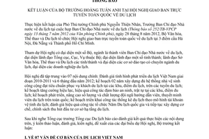 Thông báo 3094/TB-BVHTTDL 2012 Hội nghị giao ban trực tuyến toàn quốc về du lịch