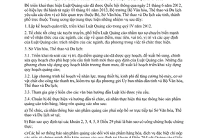 Chỉ thị 172/CT-BVHTTDL năm 2012 tổ chức triển khai Luật Quảng cáo