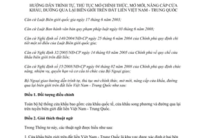 Thông tư 04/2012/TT-BNG hướng dẫn trình tự thủ tục mở chính thức mở mới nâng cấp