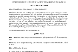 Quyết định 1226/QĐ-TTg năm 2012 kiện toàn nhóm công tác tạo thuận lợi vận tải