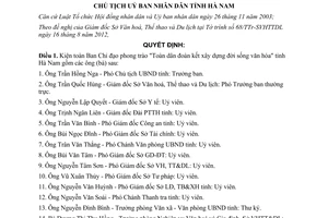 Quyết định 1174/QĐ-UBND 2012 kiện toàn Ban Chỉ đạo xây dựng đời sống văn hóa Hà Nam