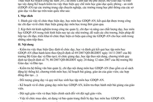 Kế hoạch 877/KH-BGDĐT kiểm tra thực hiện quy chế môn học giáo dục quốc phòng