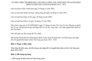 Quyết định 37/2012/QĐ-TTg thực hiện thí điểm mức chi tiền lương thu nhập