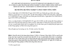 Quyết định 2161/QĐ-BNN-TC năm 2012 sửa đổi Quyết định 3833/QĐ-BNN-TC quyết toán năm Bộ Nông nghiệp