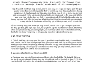Chỉ thị 23/CT-TTg năm 2012 tăng cường công tác quản lý nhà nước
