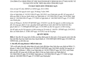 Quyết định 1385/2012/QĐ-UBND sửa đổi quy định quản lý tài nguyên nước Bắc Kạn