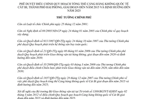 Quyết định 1232/QĐ-TTg năm 2012 phê duyệt điều chỉnh Quy hoạch tổng thể Cảng