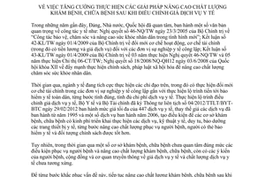 Chỉ thị 05/CT-BYT năm 2012 tăng cường thực hiện giải pháp nâng cao chất lượng