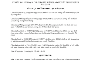 Quyết định 1952/QĐ-TCHQ Quy chế giám sát kiểm tra đột xuất trong ngành Hải quan