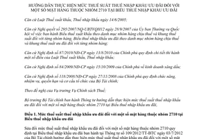 Thông tư 148/2012/TT-BTC hướng dẫn thực hiện mức thuế suất thuế nhập khẩu ưu đãi