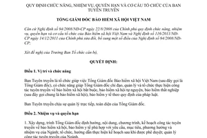 Quyết định 1221/QĐ-BHXH năm 2012 quy định chức năng nhiệm vụ quyền hạn