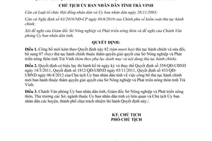 Quyết định 1624/QĐ-UBND năm 2012 công bố thủ tục hành chính tỉnh Trà Vinh