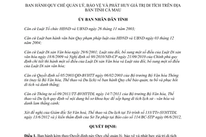 Quyết định 18/2012/QĐ-UBND Quy chế quản lý bảo vệ và phát huy giá trị di tích