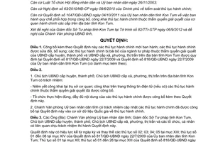 Quyết định 424/QĐ-CT năm 2012 thủ tục hành chính tư pháp thuộc ủy ban huyện xã Kon Tum