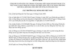 Quyết định 726/QĐ-CHHVN công bố tuyến dẫn tàu trong vùng hoa tiêu hàng hải