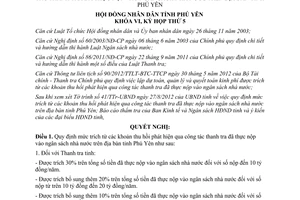 Nghị quyết 57/2012/NQ-HĐND quy định mức trích từ khoản thu hồi phát hiện qua