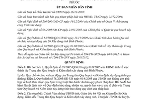 Quyết định 23/2012/QĐ-UBND Trung tâm Quy hoạch và Kiểm định Bình Phước