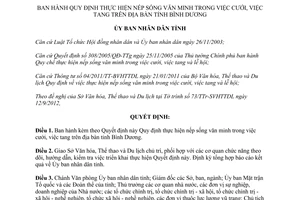 Quyết định 40/2012/QĐ-UBND Quy định thực hiện nếp sống văn minh trong việc cưới