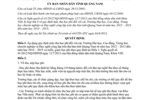 Quyết định 2981/QĐ-UBND năm 2012 quy định thu nộp quản lý sử dụng học phí